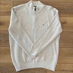 Vineyard Vines Gray Half-Zip Sweater
